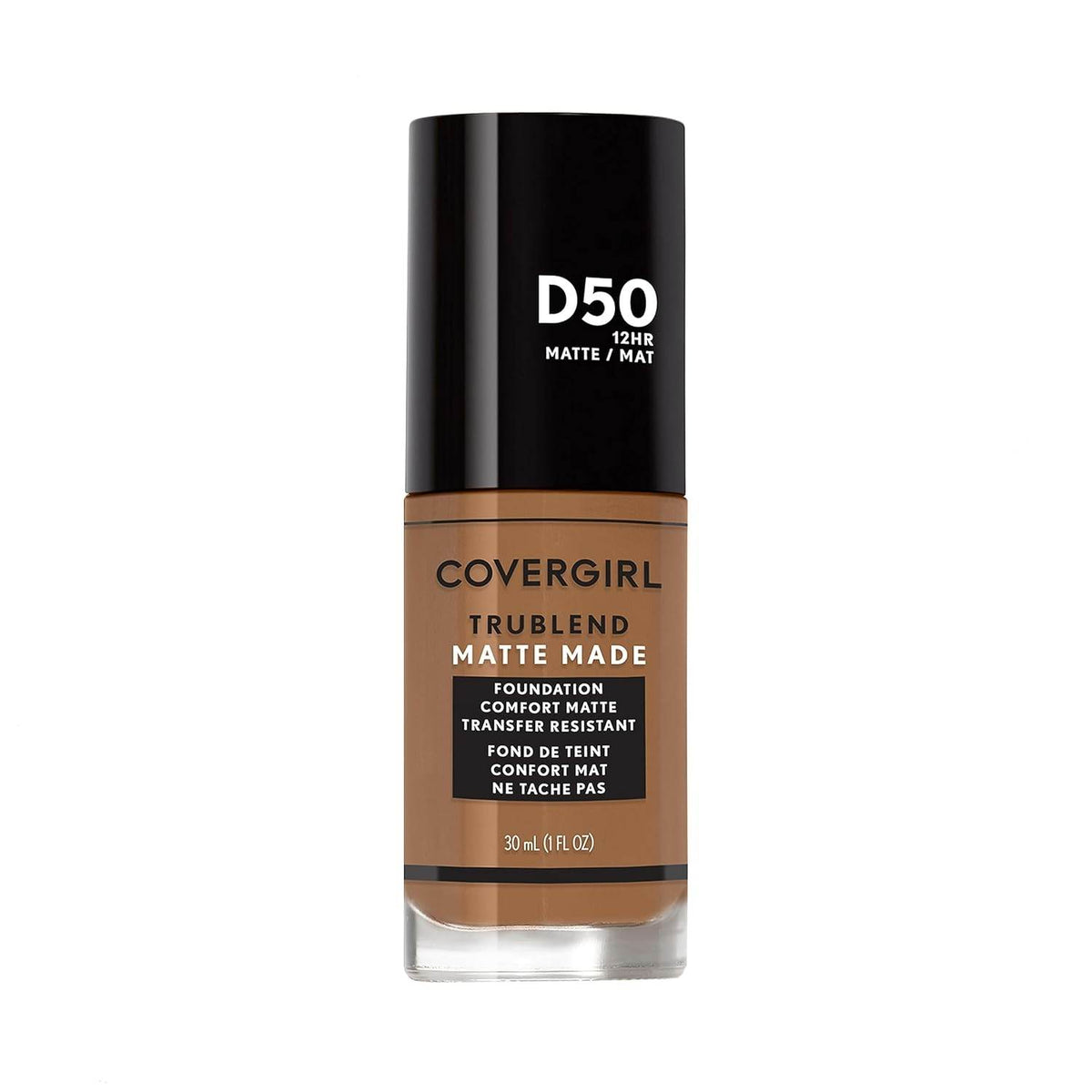 COVERGIRL TruBlend Matte Made Liquid Foundation, Deep Golden D50, 1.01 Fl Oz (Pack of 1)